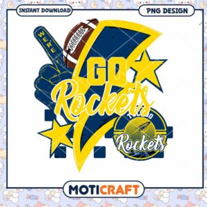 Go Rockets Football Team Spirit PNG Graphic Download
