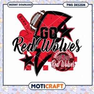 Go Red Wolves Instant Download PNG Design for Fans