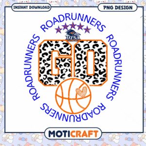 Go Roadrunners Basketball PNG Design for Instant Download