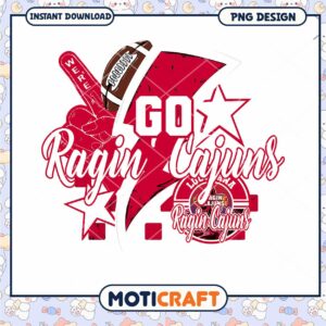 Go Ragin Cajuns Football PNG Design Instant Download