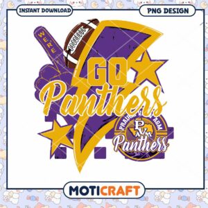 Go Panthers Football Printable PNG Design Download
