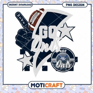 Go Owls Football Team Spirit PNG Instant Download Design