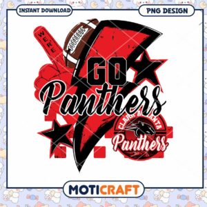 Go Panthers Football PNG Design for Instant Download
