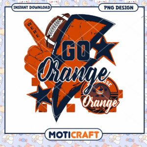 Go Orange Football PNG Design for Instant Download
