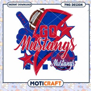 Go Mustangs Football Team PNG Graphic Instant Download