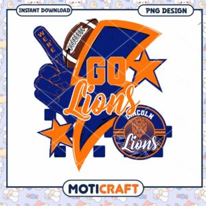 Go Lions Football Team Spirit PNG Design Download