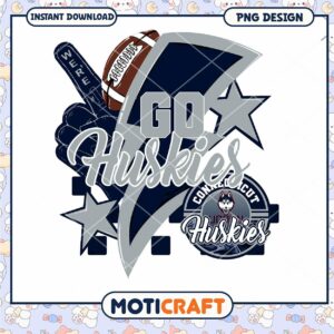 Go Huskies Football Team PNG Instant Download Design
