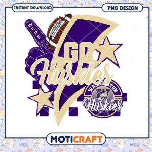 Go Huskies PNG Design Instant Download for Fans