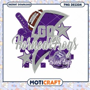 Go Horned Frogs Football Team PNG Instant Download Design