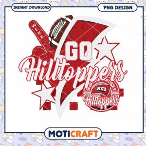 Go Hilltoppers Football Design PNG Instant Download Art