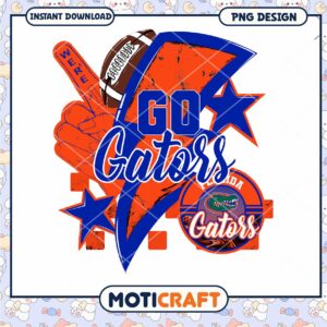 Go Gators Football PNG Design Instant Download Art