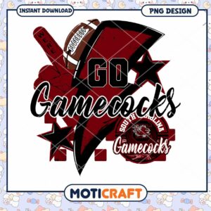 Go Gamecocks Football Design Instant Download PNG File