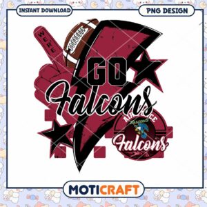 Go Falcons Football PNG Design Instant Download Art