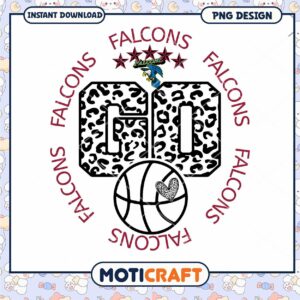 Go Falcons Basketball PNG Design for Instant Download