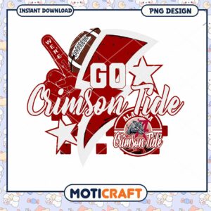 Go Crimson Tide Football Team Spirit PNG Download Design