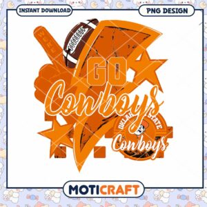 Go Cowboys Football PNG Design for Instant Download