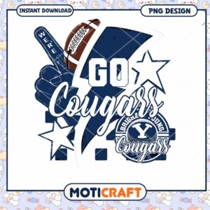 Go Cougars Football PNG Design for Instant Download