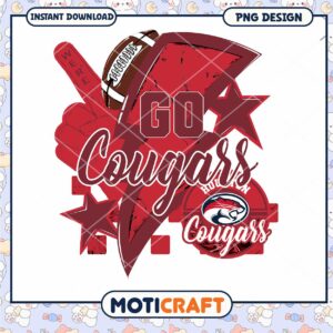 Go Cougars Football Team Spirit PNG Design Download
