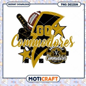 Go Commodores Football Team Cheer PNG Design Download