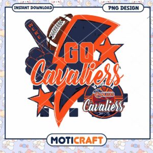 Go Cavaliers Football Fan Art Instant Download PNG Design