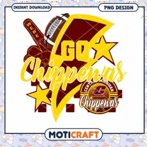 Go Chippewas Football PNG Design for Downloadable Use