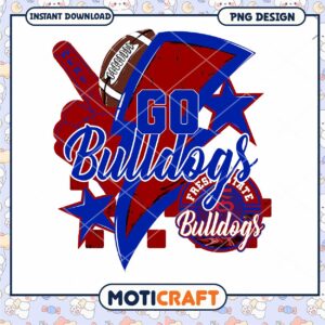 Go Bulldogs Football Team Spirit PNG Design Download