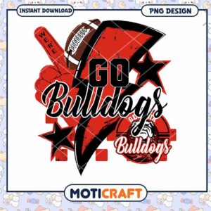 Go Bulldogs Football Spirit Design PNG Instant Download