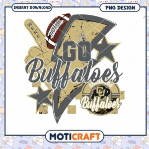 Go Buffaloes Football PNG Design for Instant Download