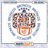Go Broncos PNG Design with Football and Leopard Print