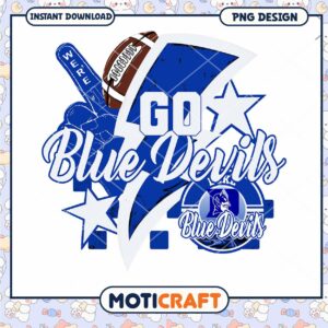 Go Blue Devils Football PNG Design for Instant Download