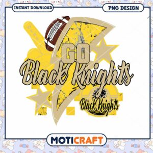 Go Black Knights Football Team Spirit PNG Design Download