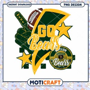 Go Bears Football PNG Design for Instant Download