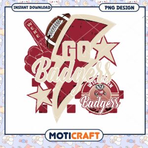Go Badgers Football Fans PNG Design Instant Download