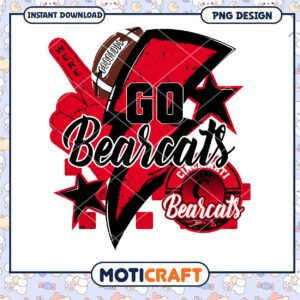 Go Bearcats Football Cheer PNG Design Downloadable Art