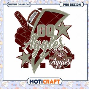 Go Aggies Football Team Spirit PNG Design Instant Download
