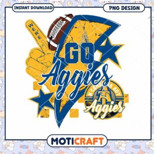 Go Aggies Football PNG Design Instant Download Art