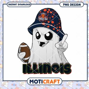 Ghostly Illinois Fighting Illini PNG Design for Download