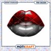 Glossy Red and Black Lips PNG Graphic for Download