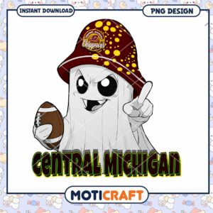 Ghostly Central Michigan PNG Design for Instant Download
