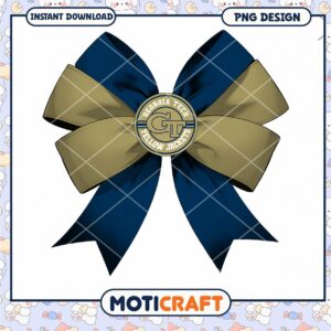 Georgia Tech Yellow Jackets Bow PNG Digital Download Design
