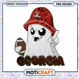 Georgia Bulldogs Ghost Football PNG Instant Download Art