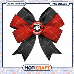 Georgia Bulldogs Bow PNG Instant Download Design Gift