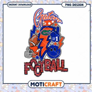 Gators Football PNG Design Instant Download Art 45x50