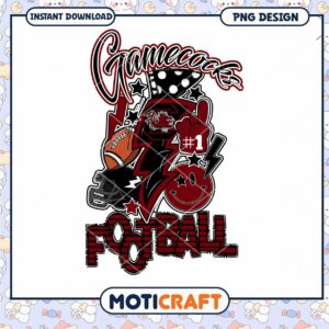 Gamecocks Football PNG Design Instant Download Art