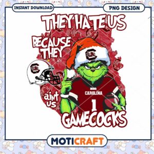 Gamecocks Grinch PNG Design for Holiday Fans Download
