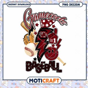 Gamecocks Baseball PNG Design for Instant Download
