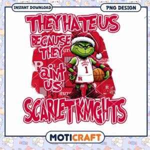 Funny Scarlet Knights Grinch Basketball PNG Design Download