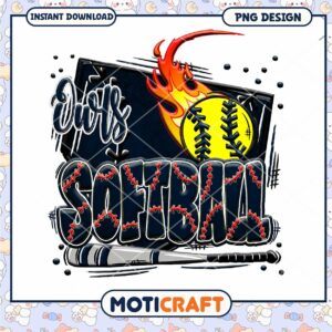 Fun Softball Design for Instant Download PNG Art