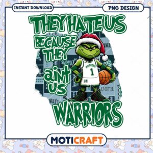 Fun Grinch Warriors Basketball PNG Design Instant Download