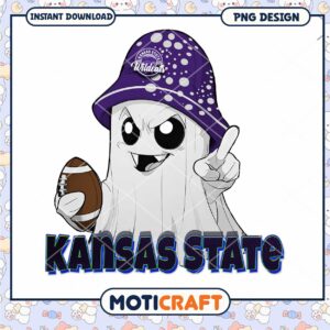Fun Kansas State Ghost Football PNG Design Instant Download